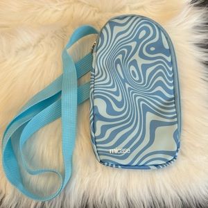 Micase Crossbody Pouch for Phones Blue Zipper Closure